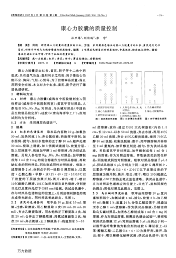 康心力膠囊的質(zhì)量控制